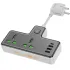 Hoco AC11A Voyage 2-Position 6-Ports Expansion Power Strip (Black/White)